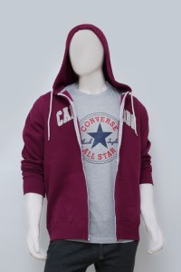 Full Zipper Printed And Plain Color Pullover Hoodie