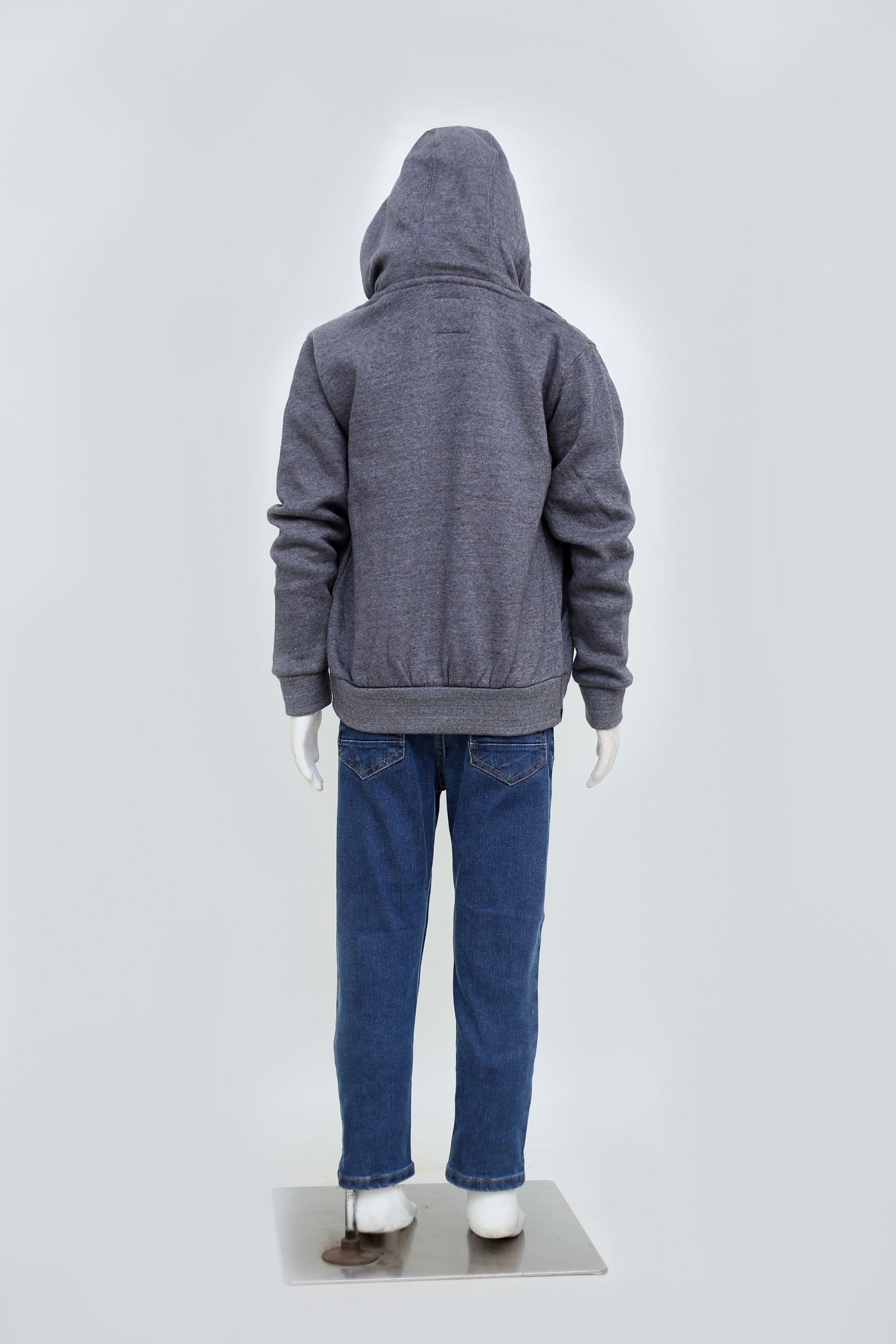 Kids Front Zipper Hoodie and Slim Fit Jeans